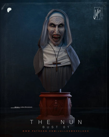 The Nun Possessed Bust | Horror Fanart | Handmade Resin Bust