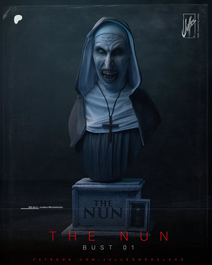 The Nun Possessed Bust | Horror Fanart | Handmade Resin Bust